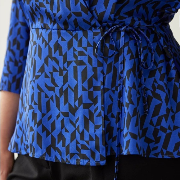 Reitmans 3/4 Sleeve Wrap Satin Blouse - Picture 2 of 8